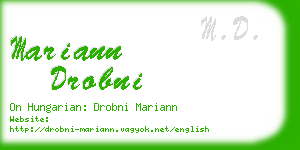 mariann drobni business card